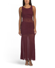 Sade Sheer Panel Ruched Maxi Dress | Juniors | Marshalls | Marshalls