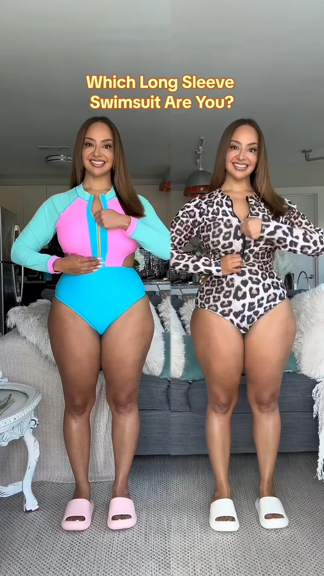 Which long sleeve swimsuit are you? 💗 or 🐆? Both long sleeve swimsuits are 🔗 along with additional styles and plus size options

Sizing ⬇️
5’3 155 lbs
Size 8
Wearing a L in both 

#longsleeveswimsuit 
#modestswimwear 
#modestswimsuit 

#LTKActive #LTKFindsUnder50 #LTKSwim