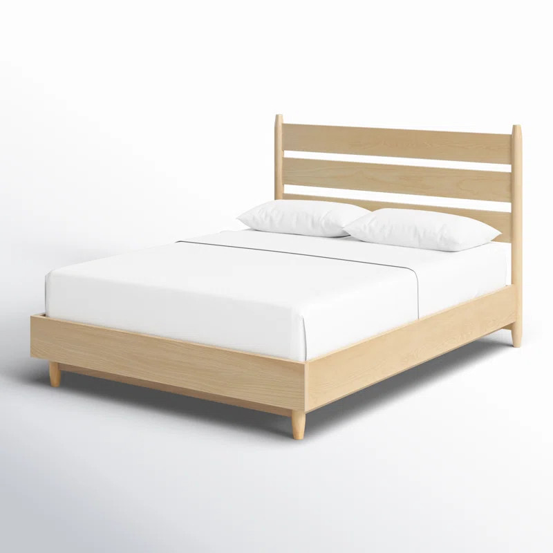 Cesaria Mid-Century Modern Solid Wood Bed | Wayfair North America