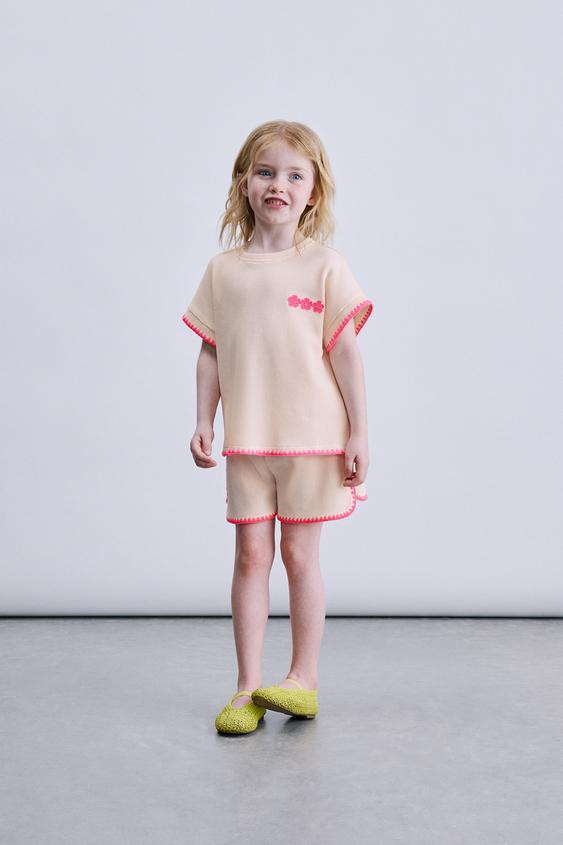 NEON CONTRAST WAFFLE SHORTS | Zara US