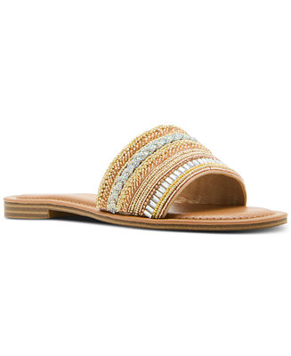 Madden Girl Friendship Embellished Slide Flat Sandals - Macy's | Macy's