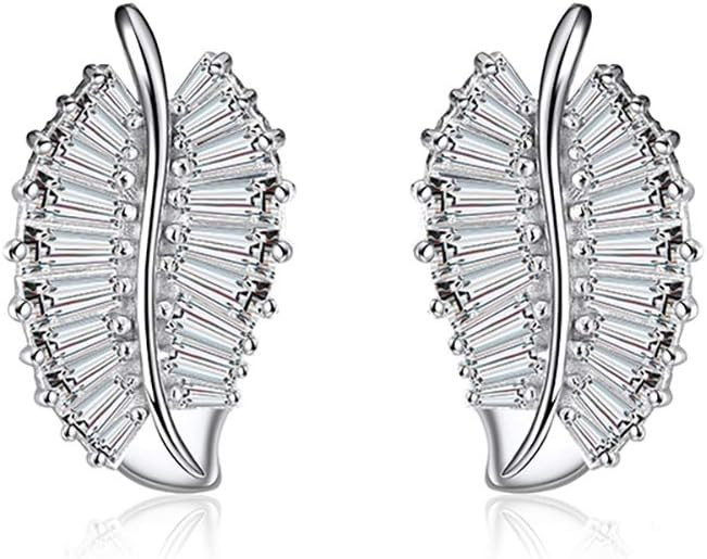 Ginger Lyne Collection Elegant Baguette Leaf Design Chain Pendant Necklace Stud Earrings or Adjus... | Amazon (US)