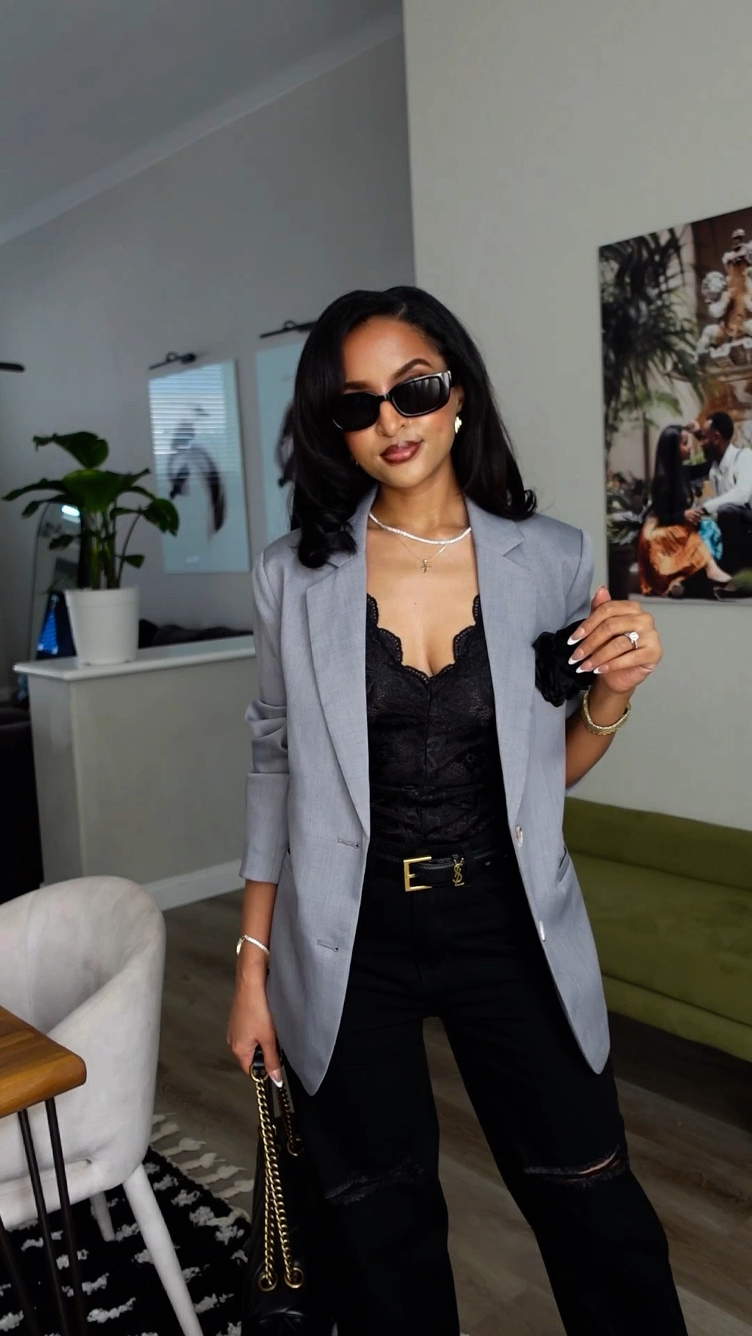 Chic & Effortless Spring Transition Outfit.
Spring is all about layering smart & looking chic, and this outfit is the perfect mix of edgy and feminine! ✨

✨Gray coat – The ultimate lightweight layer for unpredictable temps
✨Black lace top – A little sheer, a little sultry, and totally on-trend
✨Black jeans – Sleek, versatile, and perfect for any occasion
✨Mesh leopard print shoes – A bold pop of print to elevate the look
✨Sunnies – Because no spring outfit is complete without them! 

This look is perfect for brunch, shopping days, date night, or a casual-chic street style moment. Ready to level up your spring wardrobe?

Would you wear this? Drop a 🖤 in the comments & save this for outfit inspo!

#SpringFashion #TransitionalStyle #ChicAndTrendy #OOTD #EffortlessStyle #StreetStyle #BlackJeansOutfit #LeopardPrintLover #MinimalistChic #SpringWardrobe #FashionInspo

#LTKStyleTip #LTKPetite #LTKSaleAlert