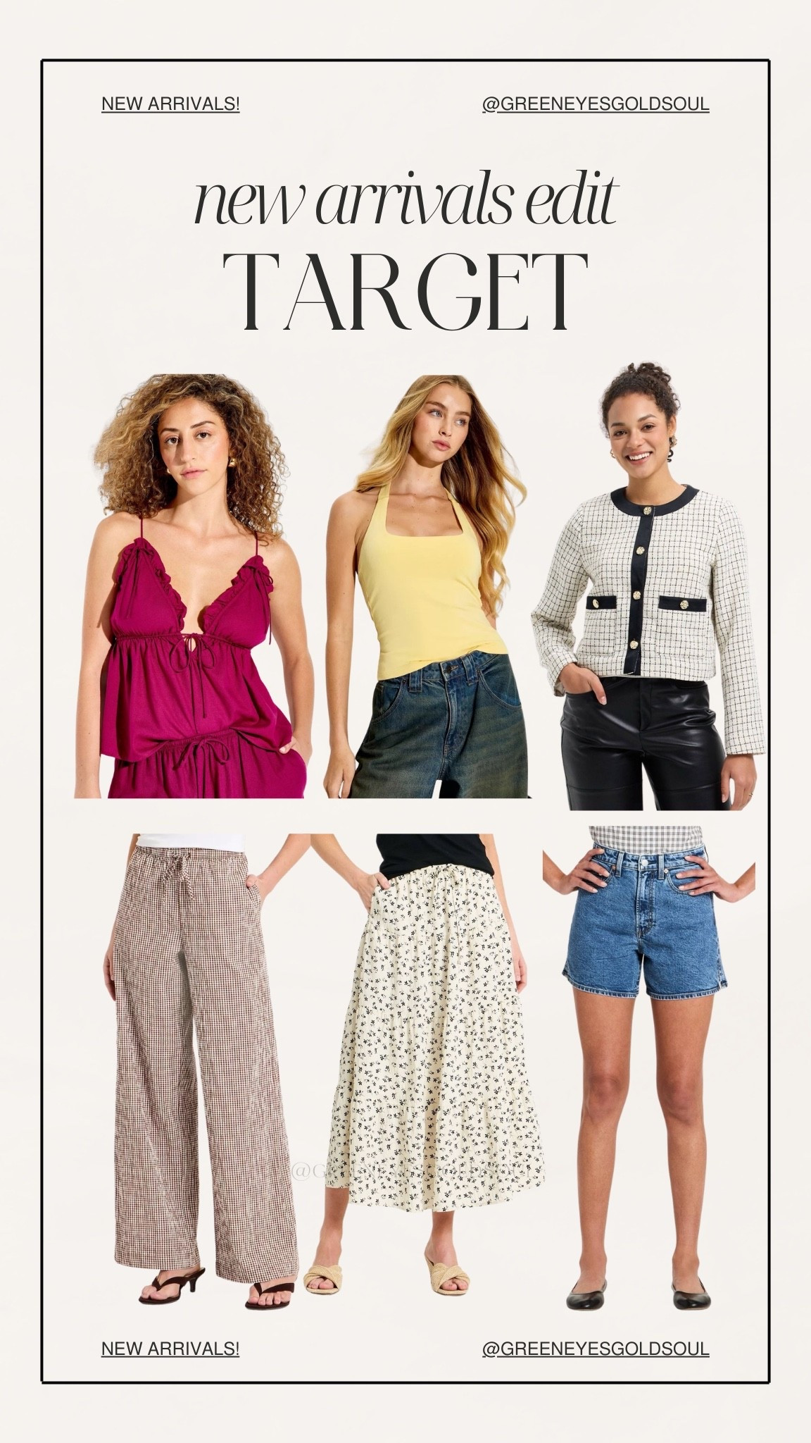 Target new arrivals 🤍
Sharing my favorite new Target spring finds — easy tops, denim, skirts, and everyday pieces you can mix all season. Affordable, wearable, and so good right now ✨ Everything linked.

Target finds/spring fashion/affordable fashion/everyday outfits/casual style/spring tops/denim shorts/midi skirt/wide leg pants/lightweight layers/spring basics/women’s fashion/capsule wardrobe/neutral style/easy outfits/modern casual/budget friendly fashion

#LTKU #LTKSeasonal #LTKootd