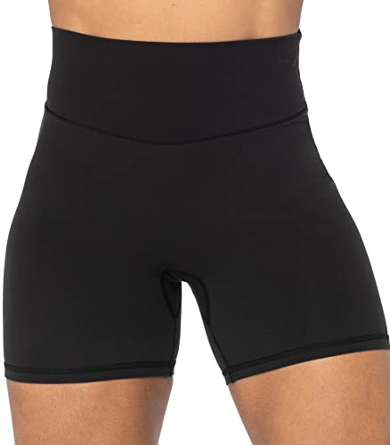 Sunzel High Waist Biker Shorts for Women No Front Seam Soft Yoga Workout Gym Bike Shorts Tummy Control Squat Proof Black | Amazon (US)