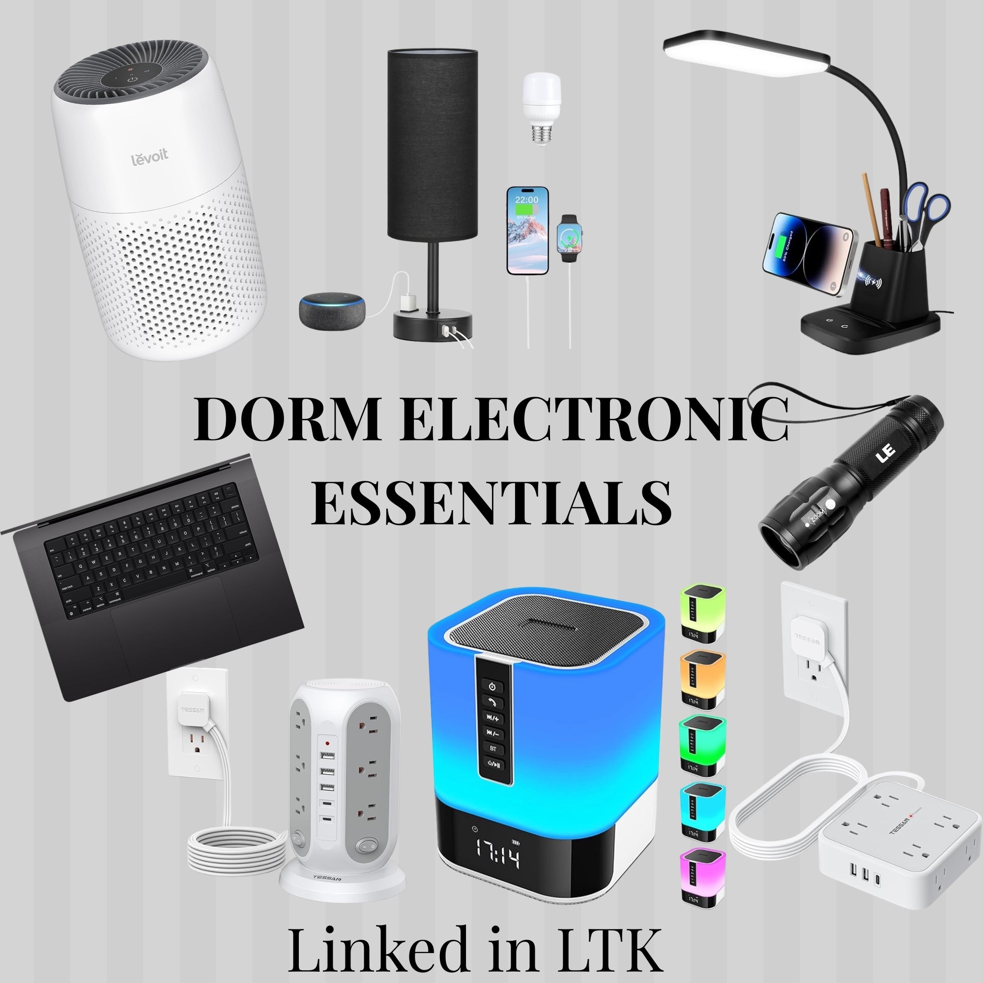 Essential Electronics to help with dorm life. #dormlife #electornicneeds #collegelife 