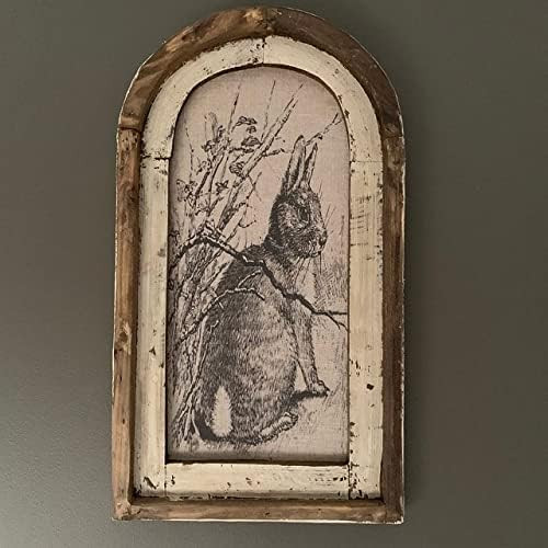 12 * 8 Inch Rabbit Wall Art Rustic Farmhouse Decor Rustic Wooden Vintage Wall Decor Bunny Rabbit ... | Amazon (US)