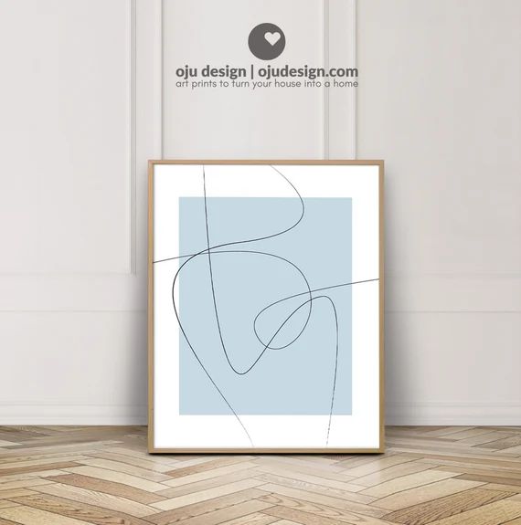 Continuous Line Art - Simple Line Art - Light Blue Prints - Abstract Line Drawing Poster - Abstra... | Etsy (US)