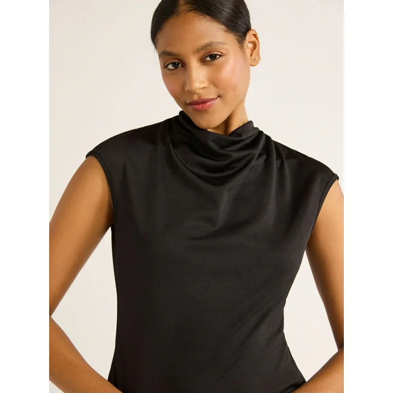 Scoop Women’s Ponte Funnel Neck Dress, Sizes XS-XXL | Walmart (US)