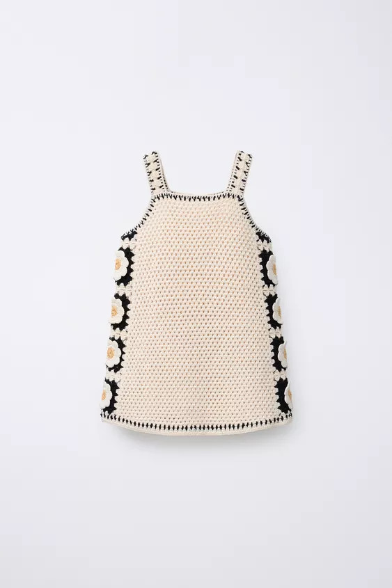 CROCHET FLOWER KNIT DRESS | Zara US
