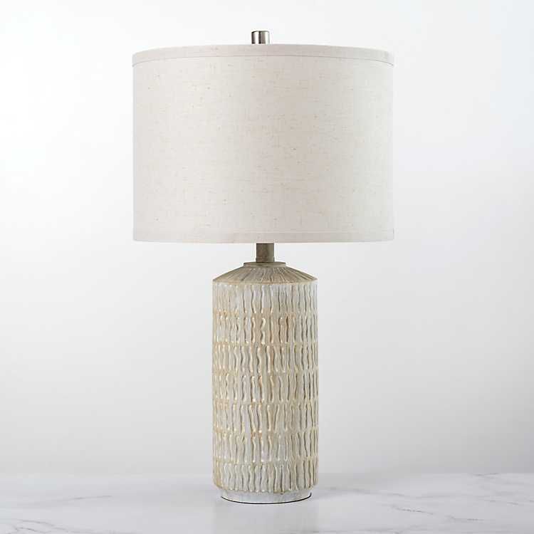 Line Textured Whitewash Table Lamp | Kirkland's Home