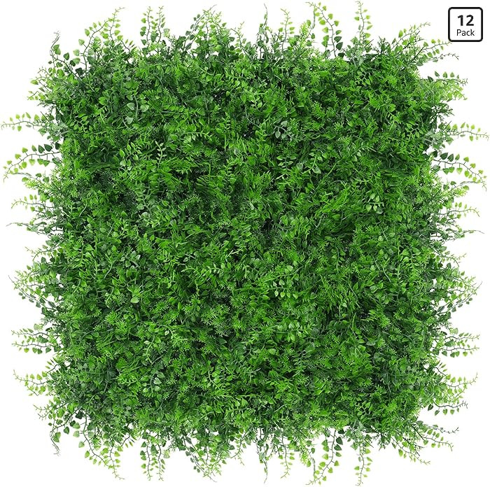 Yangrass Grass Wall Panels, 20''x20'' 12pcs Artificial Boxwood Hedge Panels Privacy Screen, Green... | Amazon (US)