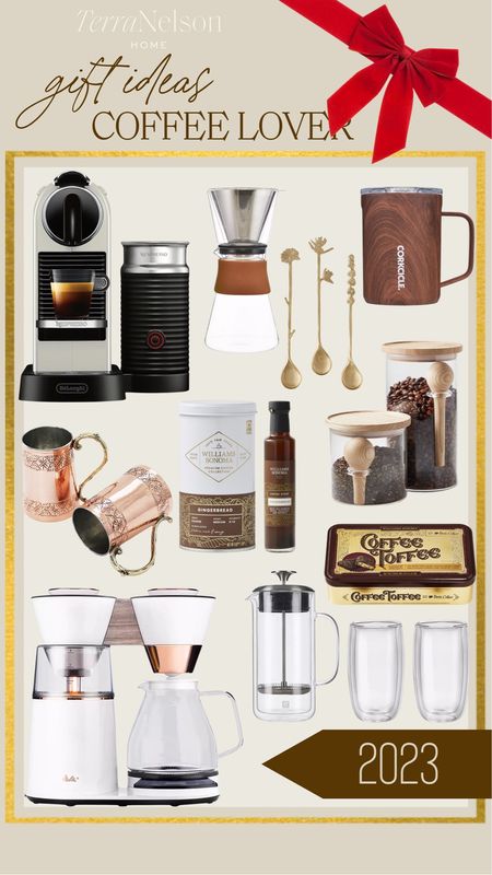 Gift guide for coffee lover / gift guide for her / gift guide for him / espresso maker / coffee maker / coffee accessories / coffee syrups / ground coffee / coffee mugs / coffee storage

#LTKGiftGuide #LTKhome #LTKHoliday