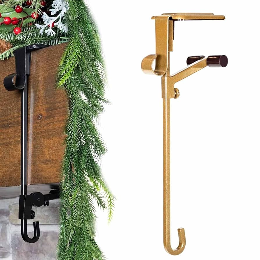 Paeose Fireplace Stocking and Garland Hanger No Drill, 2 in 1 Adjustable Heavy Duty Fireplace Han... | Amazon (US)