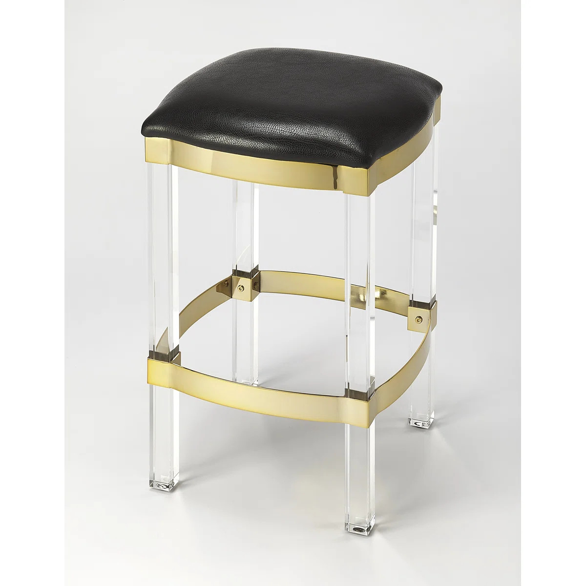 Riverton Acrylic and Faux Leather 24'' H Counter Stool | Wayfair North America