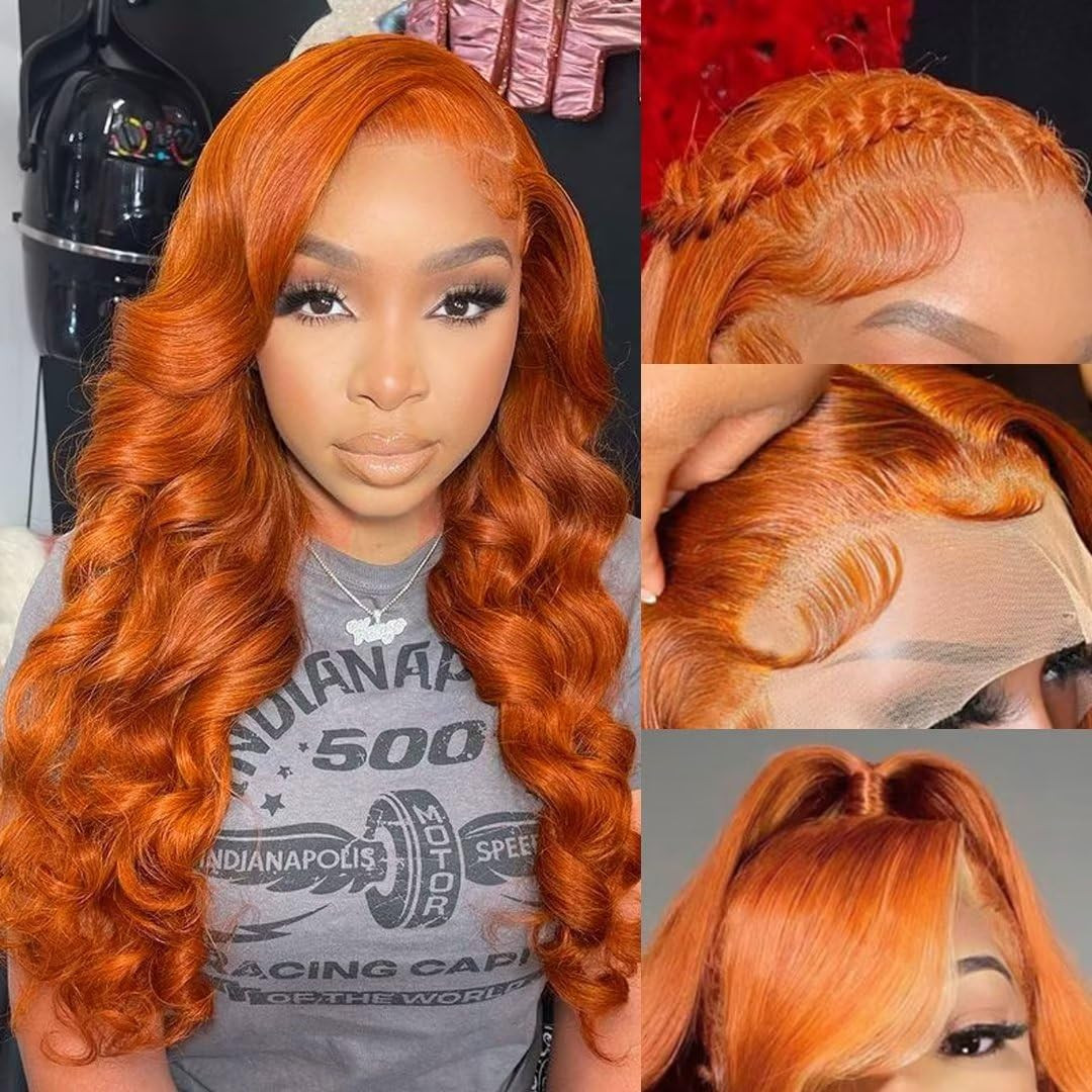 Ginger Body Wave Lace Front Wig Human Hair 20 Inch | Amazon (US)