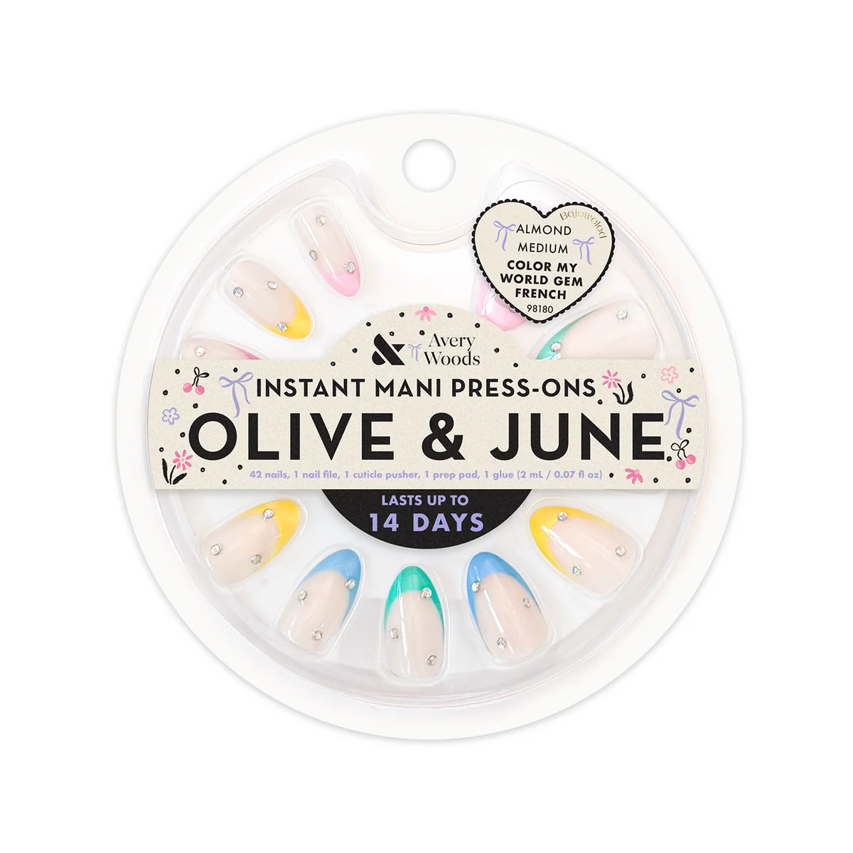 Color My World Gem French - Press On | Medium | Almond | Olive & June