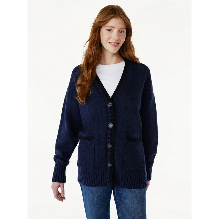 Free Assembly Women's Grandpa Cardigan Sweater, Midweight, Sizes XS-XXL | Walmart (US)