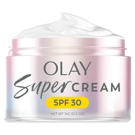 Olay Super Cream with Sunscreen SPF 30, Trial Size, Lightweight Face Moisturizer with Sun Protection, 5-in-1 Skin Care Benefits - Hydrating, Brightening, Firming - Niacinamide, Vitamin C, 15 mL | Walmart (US)