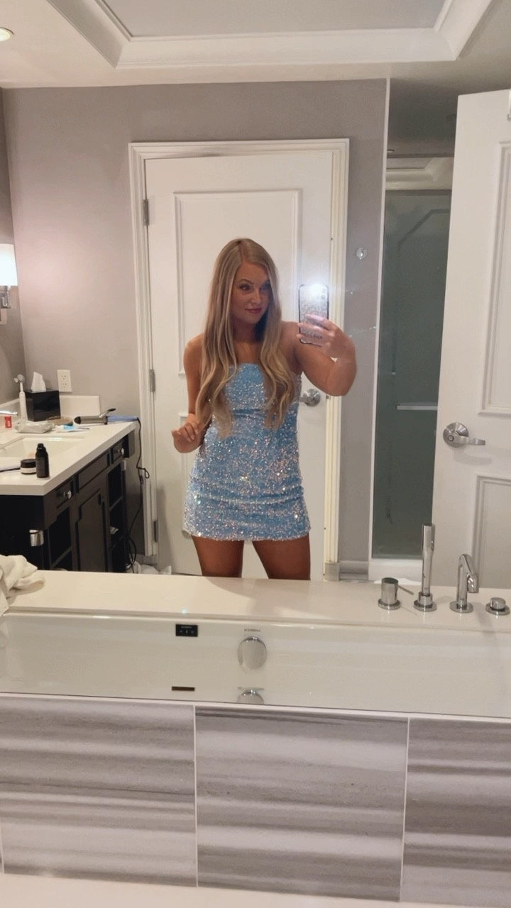 Love loveeeee this dress from Nasty Gal. I ordered a size 6 but could of sized down. Its super comfy, stretchy, not itchy. It feels like such good quality i’m sure the whole sequin collection is a dream. This blue was so sparkly even without light hitting it, it lit up every time i moved! I threw a white fur coat over it for winter. #birthdaydress #graduationdress #sparklydress #sparkly #sequindress #nastygal #goingoutdress #winterdress #icebluedress #icyblue #babyblue #genderreveal #bacheloretteparty #bachelorette #bride #somethingblue #rehearsaldinner #honeymoondress #honeymoon #vacationdress #bridal #bridalshower #bridalparty 

#LTKstyletip #LTKsalealert #LTKparties