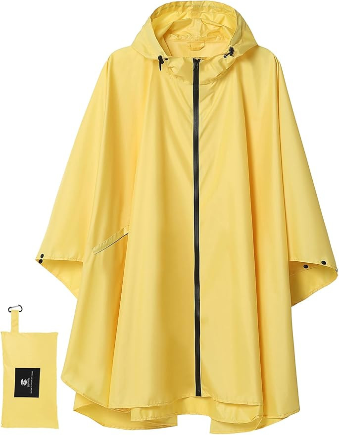 SaphiRose Unisex Rain Poncho Waterproof Raincoat Hooded for Adults Women with Pockets | Amazon (US)