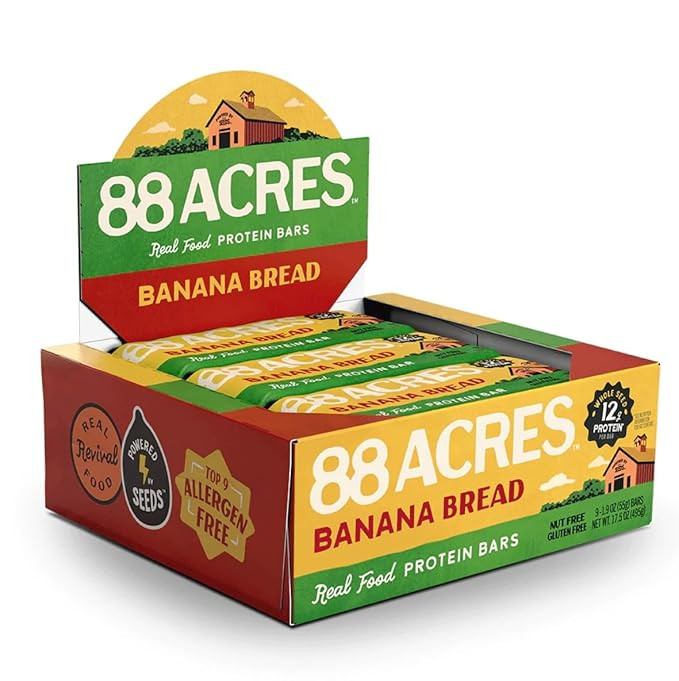 Amazon.com: 88 ACRES Banana Bread Seed Protein Bar 9 Count, 1.9 OZ : Grocery & Gourmet Food | Amazon (US)