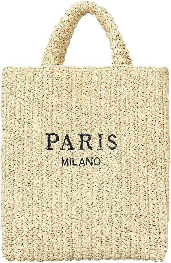 Straw Beach Bag for Women Summer Woven Tote Bag Packable Straw Purses and Handbags for Vacation H... | Amazon (US)