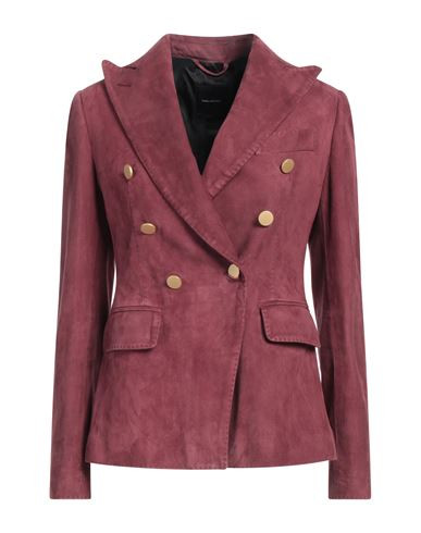 Tagliatore 02-05 Woman Blazer Burgundy Size 4 Lambskin | YOOX (US)