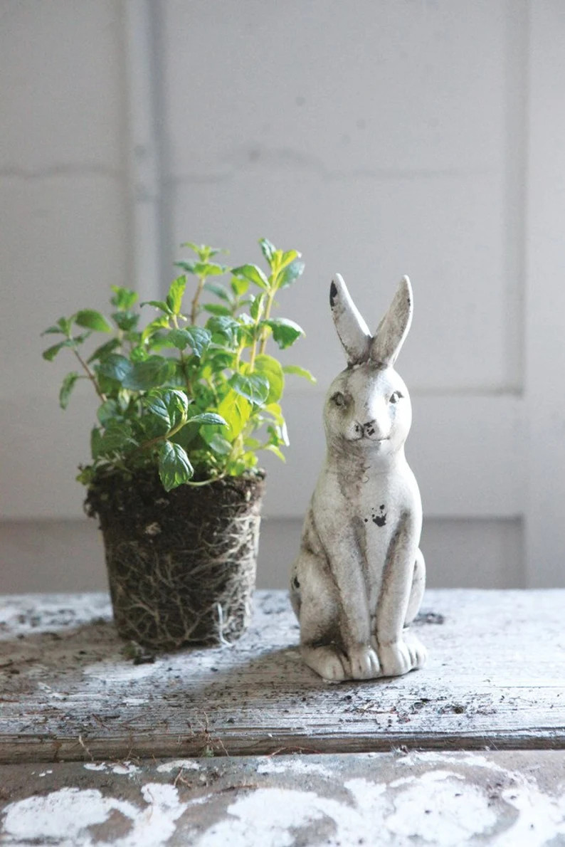 Ceramic Rabbit Distressed Cream | Etsy | Etsy (US)