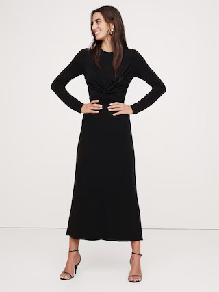 Jersey Knit Twist-Front Maxi Dress | Banana Republic (US)