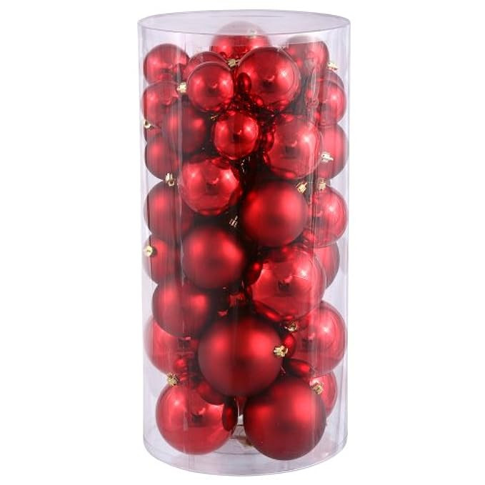 Vickerman Shiny/Matte Balls, Includes 50 Per Box, 1.5 by 2-Inch, Red | Amazon (US)