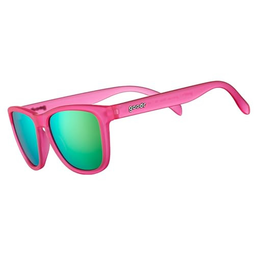 goodr Flamingos on a Booze Cruise Polarized Sunglasses, Medium Sized (OG), Pink Translucent Frames with Teal Mirored Reflective Lens, UV400 Protection, No Slip, No Bounce | Amazon (US)