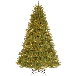 7-1/2 ft. Feel Real Grande Fir Medium Hinged Artificial Christmas Tree with 750 Clear Lights | The Home Depot