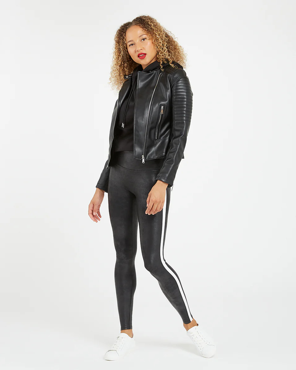 Faux Leather Side Stripe Leggings | Spanx