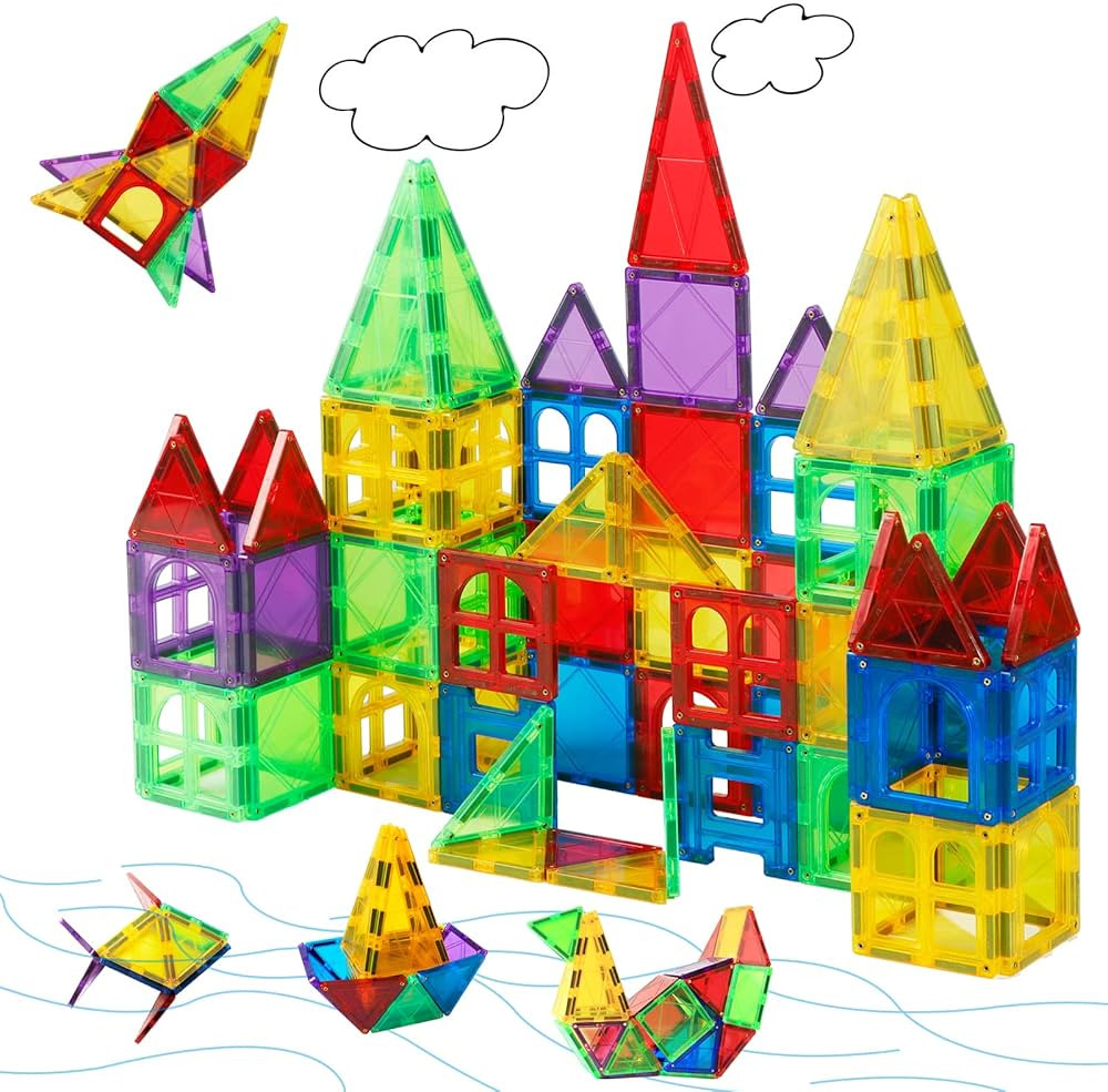 MAGBLOCK 66 PCS Magnetic Building Blocks, Magnetic Tiles for Kids Toys丨Magnet Toys Set 3D Build... | Amazon (US)