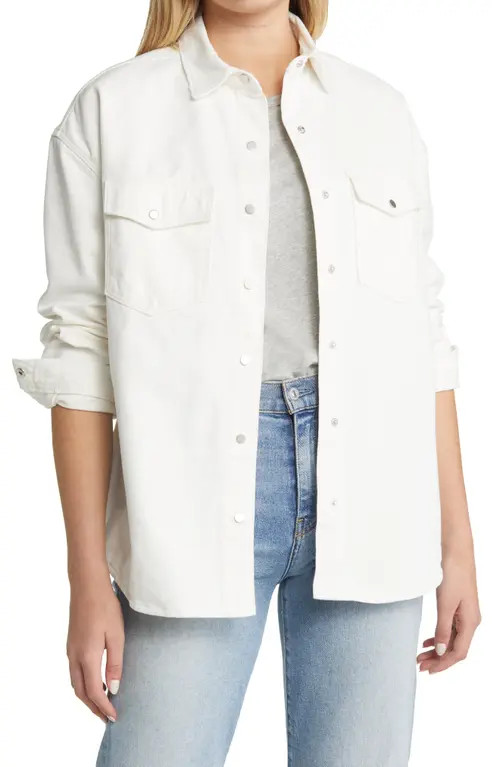Mavi Jeans Women's Livia Cotton Denim Shirt Jacket in White Denim at Nordstrom, Size Small | Nordstrom