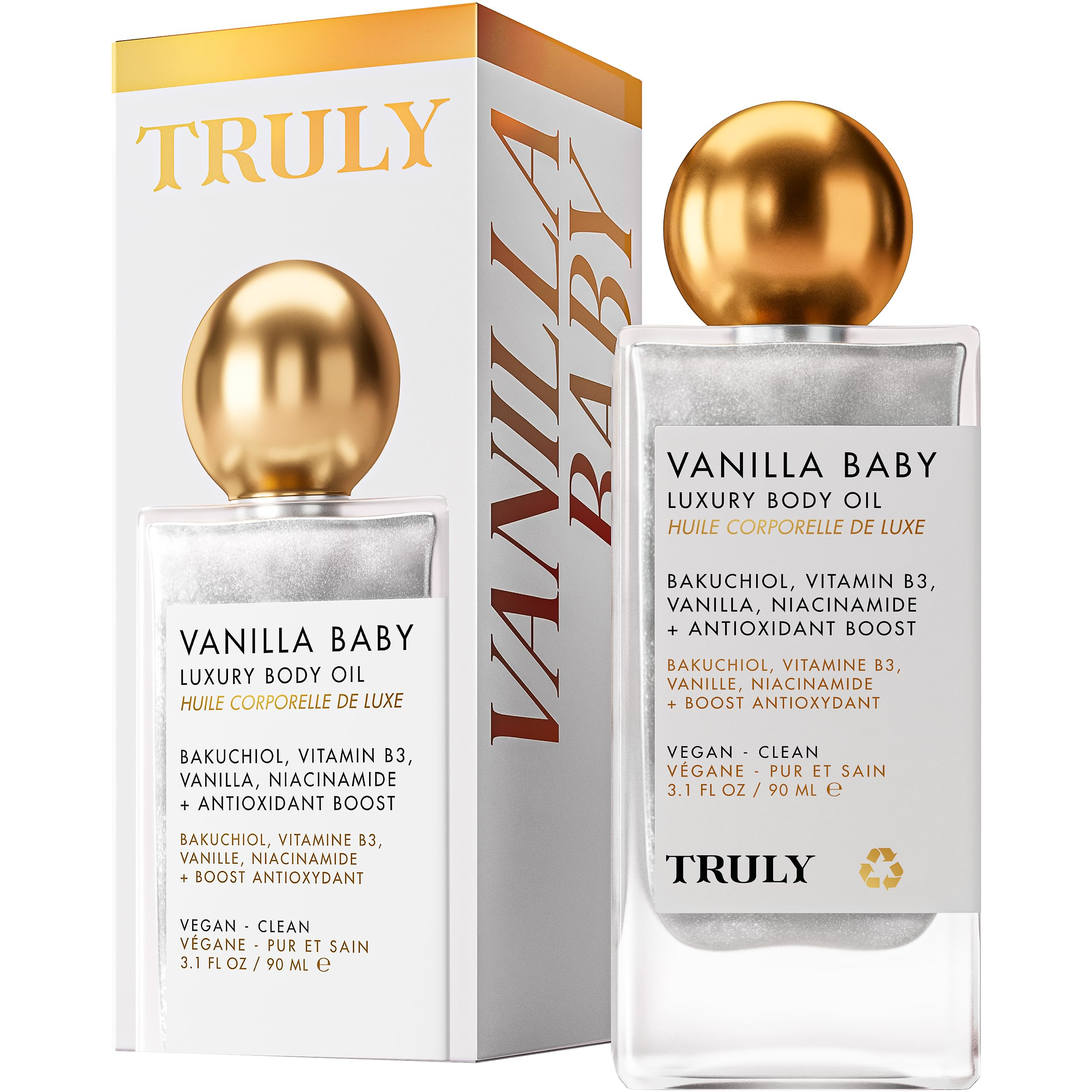 Truly Luxury Vanilla Baby Body Oil | Hydrating & Illuminating with Natural Shimmer | For Smooth, ... | Amazon (CA)