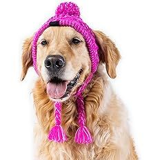 Canada Pooch Winter Dog Hat Pom Pom Hat Dog Beanie Knitted Warm Dog Hat for Small Medium Large Do... | Amazon (US)