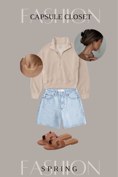 Spring Capsule Closet Outfit Idea

Denim shorts, half zip pullover, brown sandals



#LTKstyletip #LTKSeasonal #LTKfindsunder100
