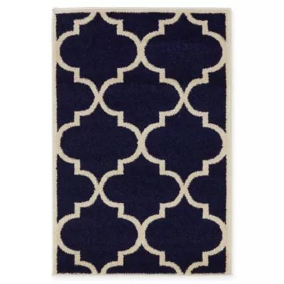 Unique Loom 2-Foot 2-Inch x 3-Foot Trellis Accent Rug in Navy Blue | Bed Bath & Beyond