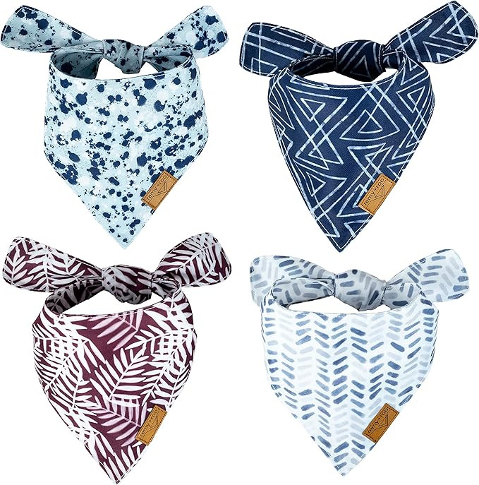 Remy+Roo Dog Bandanas - 4 Pack | Classic Set | Premium Durable Fabric | Unique Shape | Adjustable... | Amazon (US)