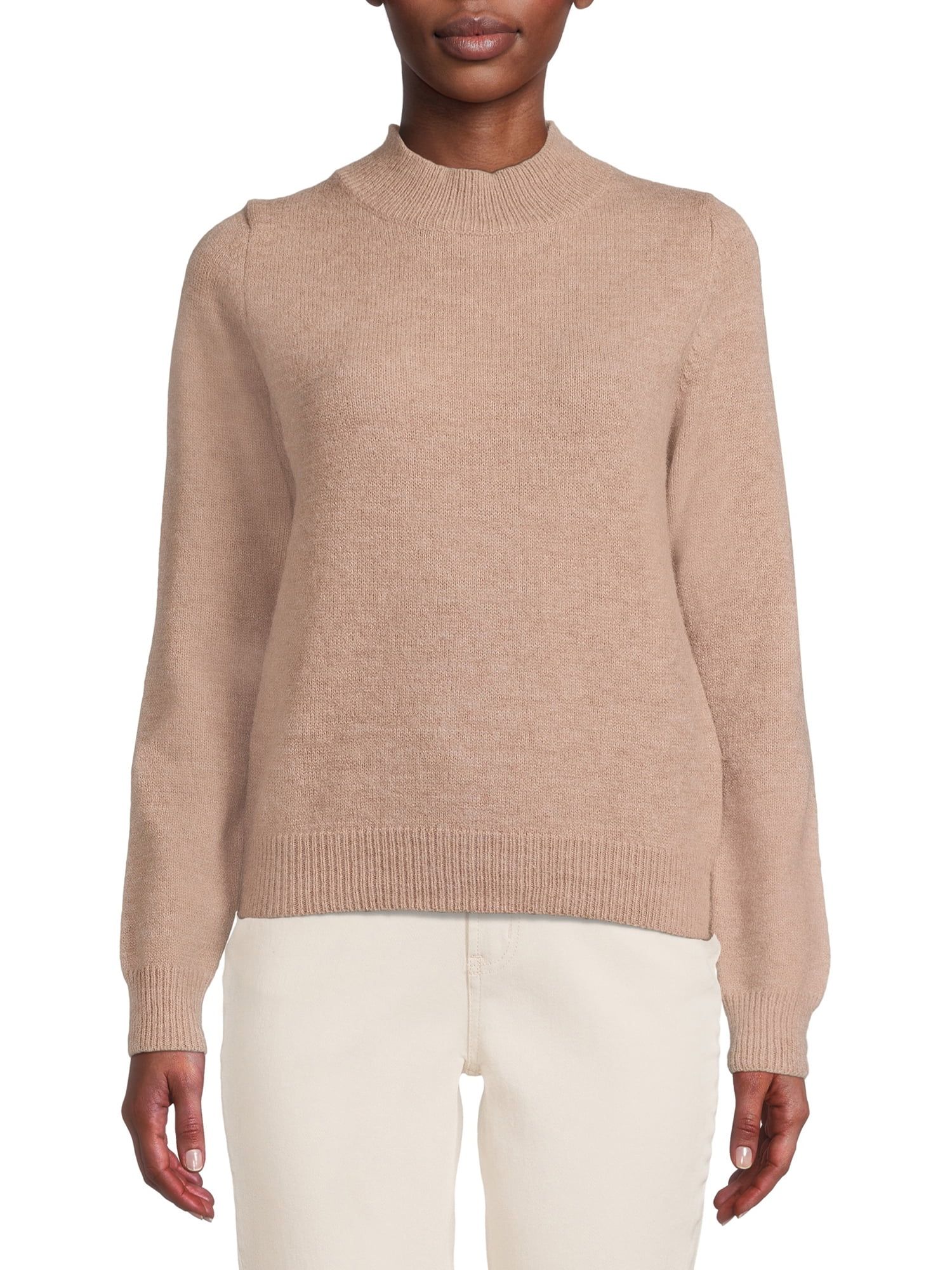 Dreamers by Debut Women's Elbow Patch Mock Neck Sweater | Walmart (US)