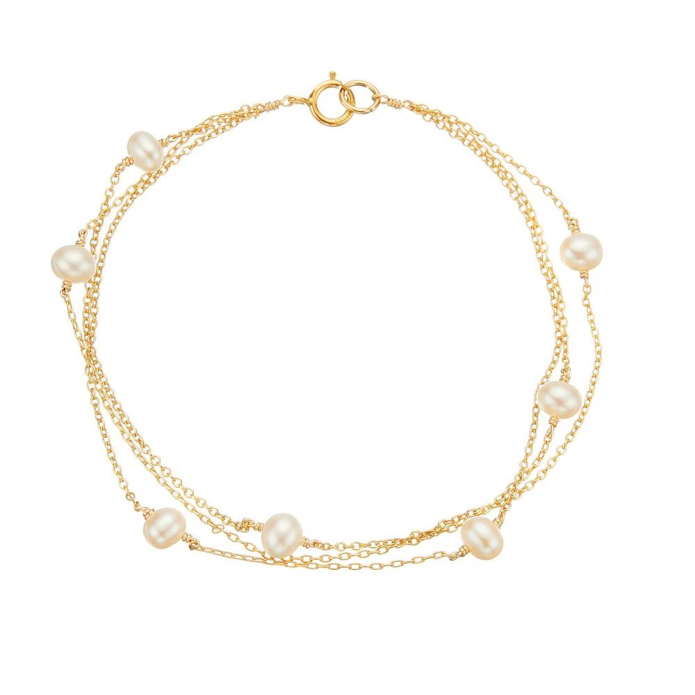 Gold Layered Pearl Bracelet | Lily & Roo
