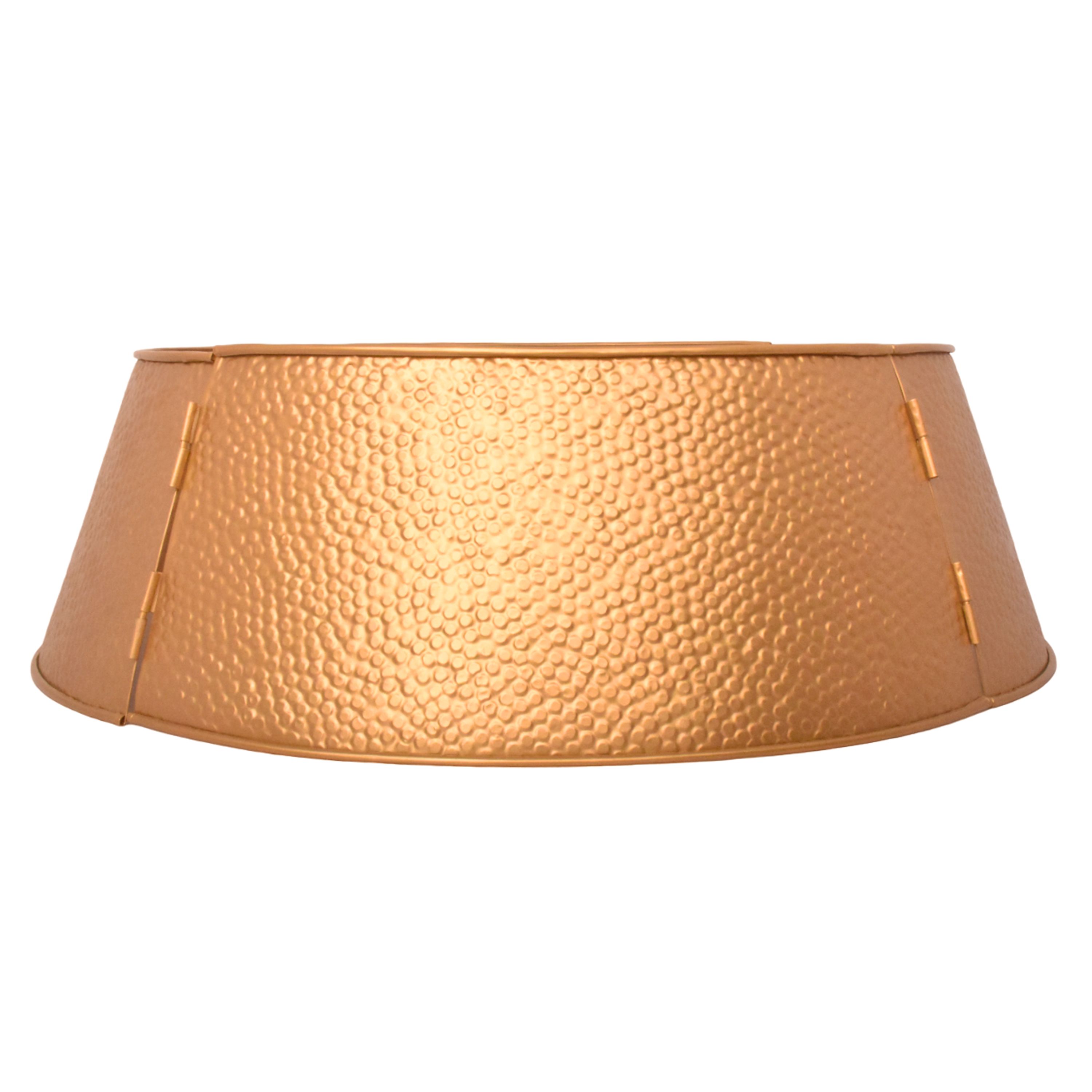 Gold Metal Honeycomb Hammered Tree Collar, 27 in x 27 in x 8 in, by Holiday Time | Walmart (US)