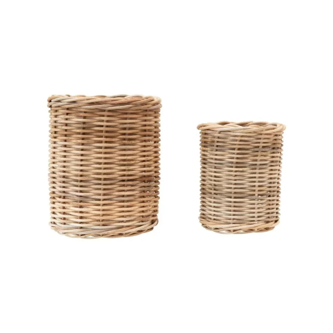 Hand-Woven Wicker Basket | Pink Antlers
