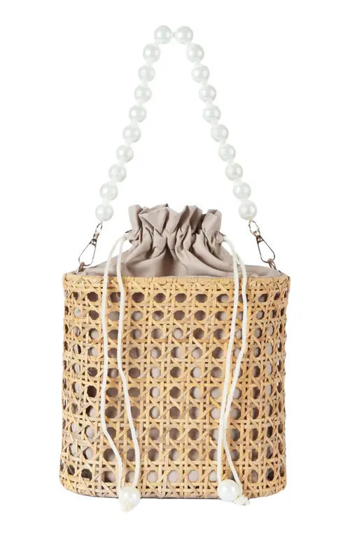 Jelavu Amalfee Rattan Shoulder Bag in Natural/pearl at Nordstrom | Nordstrom