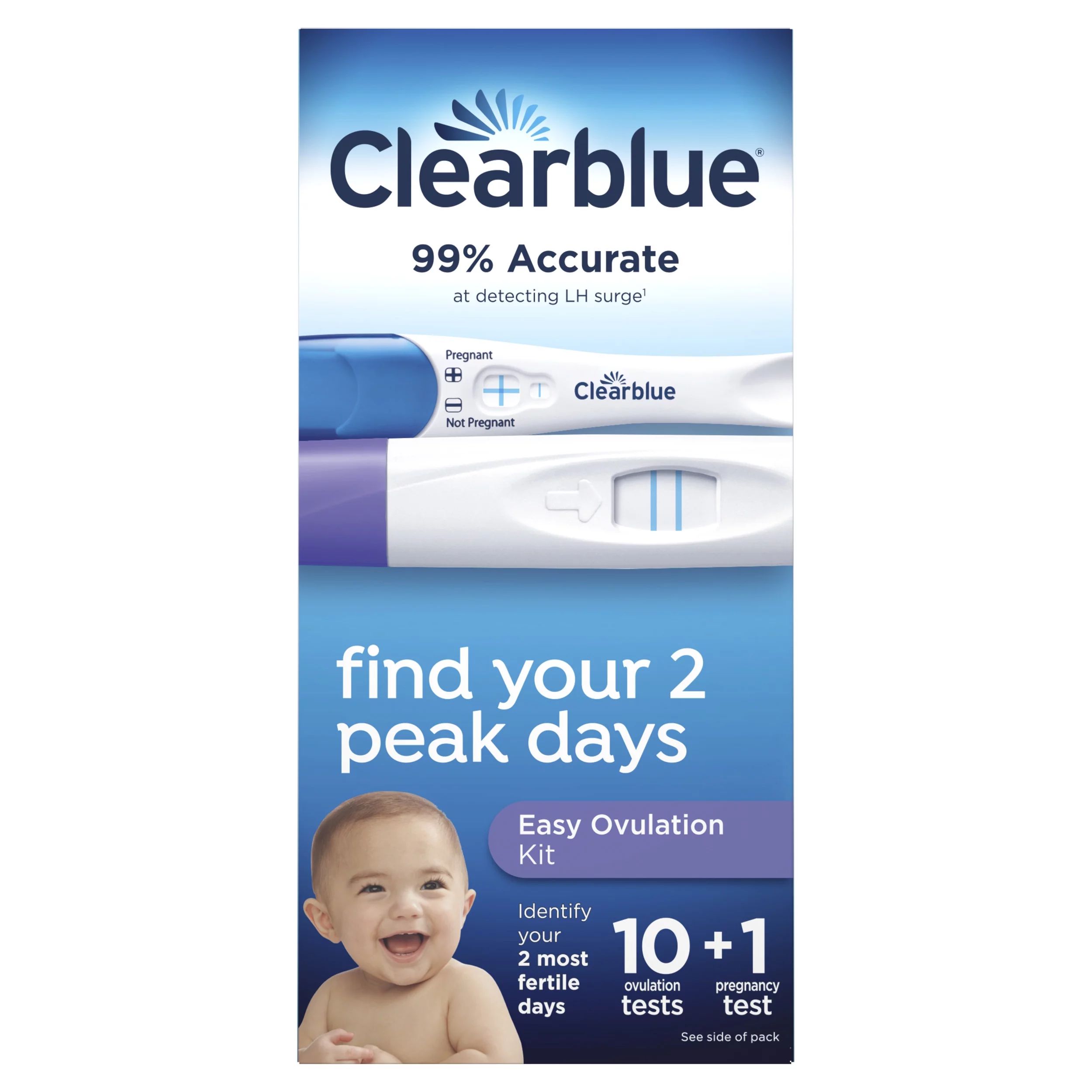 Clearblue Ovulation Starter Kit, 10 Ovulation Tests, 1 Pregnancy Test - Walmart.com | Walmart (US)
