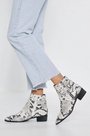 If You Liked It Faux Leather Snake Boots | NastyGal (US & CA)