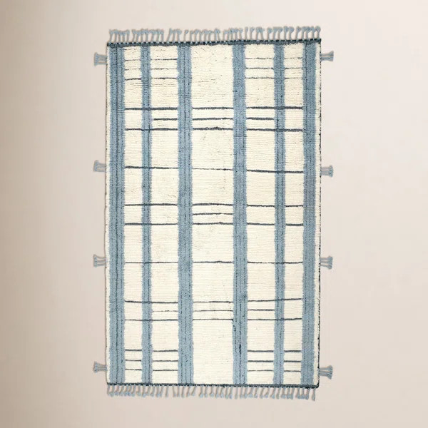 Tory Pewter Blue Hand Knotted Wool Rug | Birch Lane