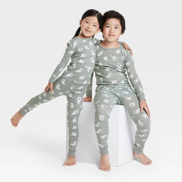 Toddler Halloween Ghost Print Matching Family Pajama Set - Gray | Target